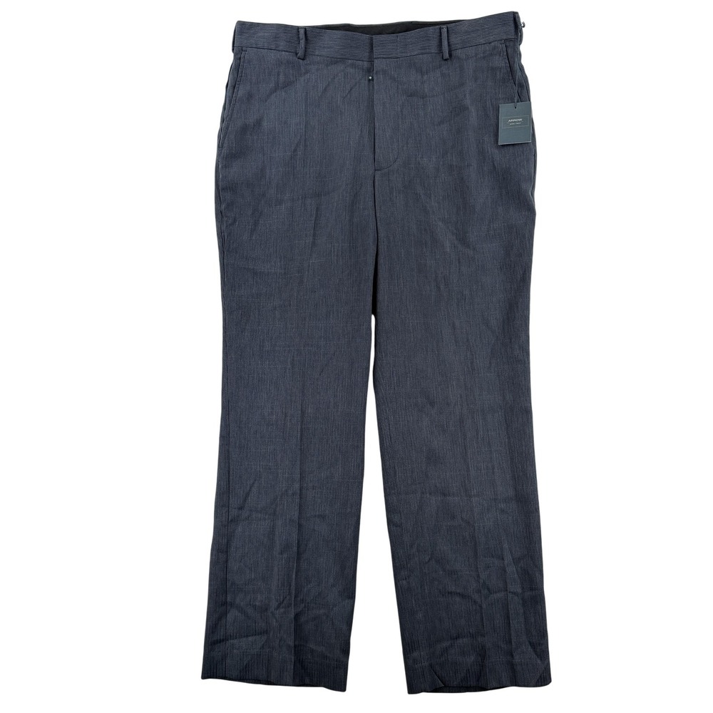 Arrow‎ Dress Pants Mens 36x30 Gray Micro Stripe Microfiber Office Wear